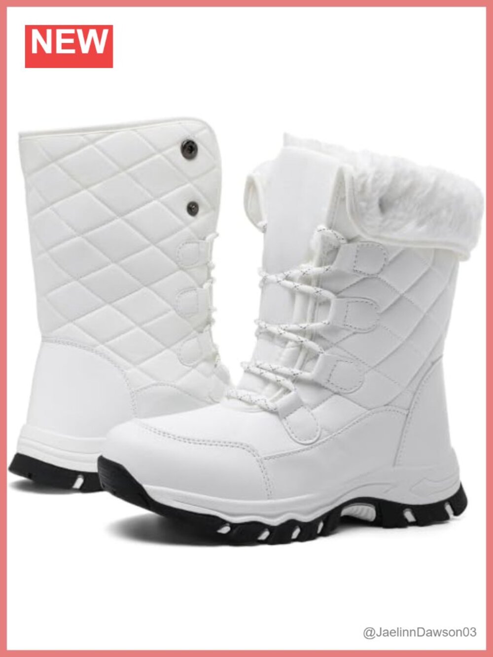 Women's Waterproof Mid-Calf Snow Boots Faux Fur Lined